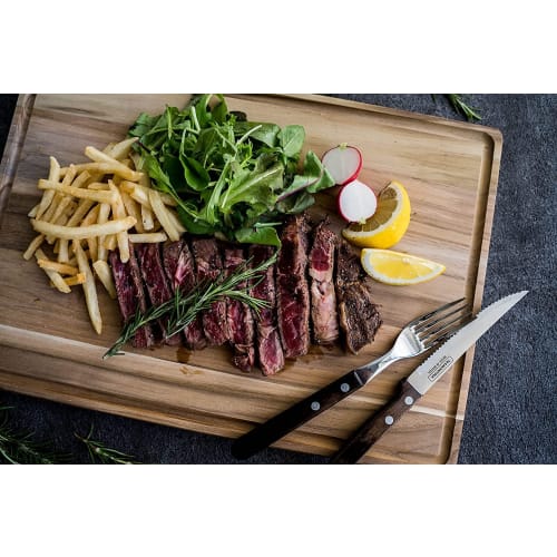 Tramontina 4-Piece Steak Knife and Fork Set, Dark, Dishwasher-Safe, Made in Brazil, Polywood, 29899/492 TRAMONTINA