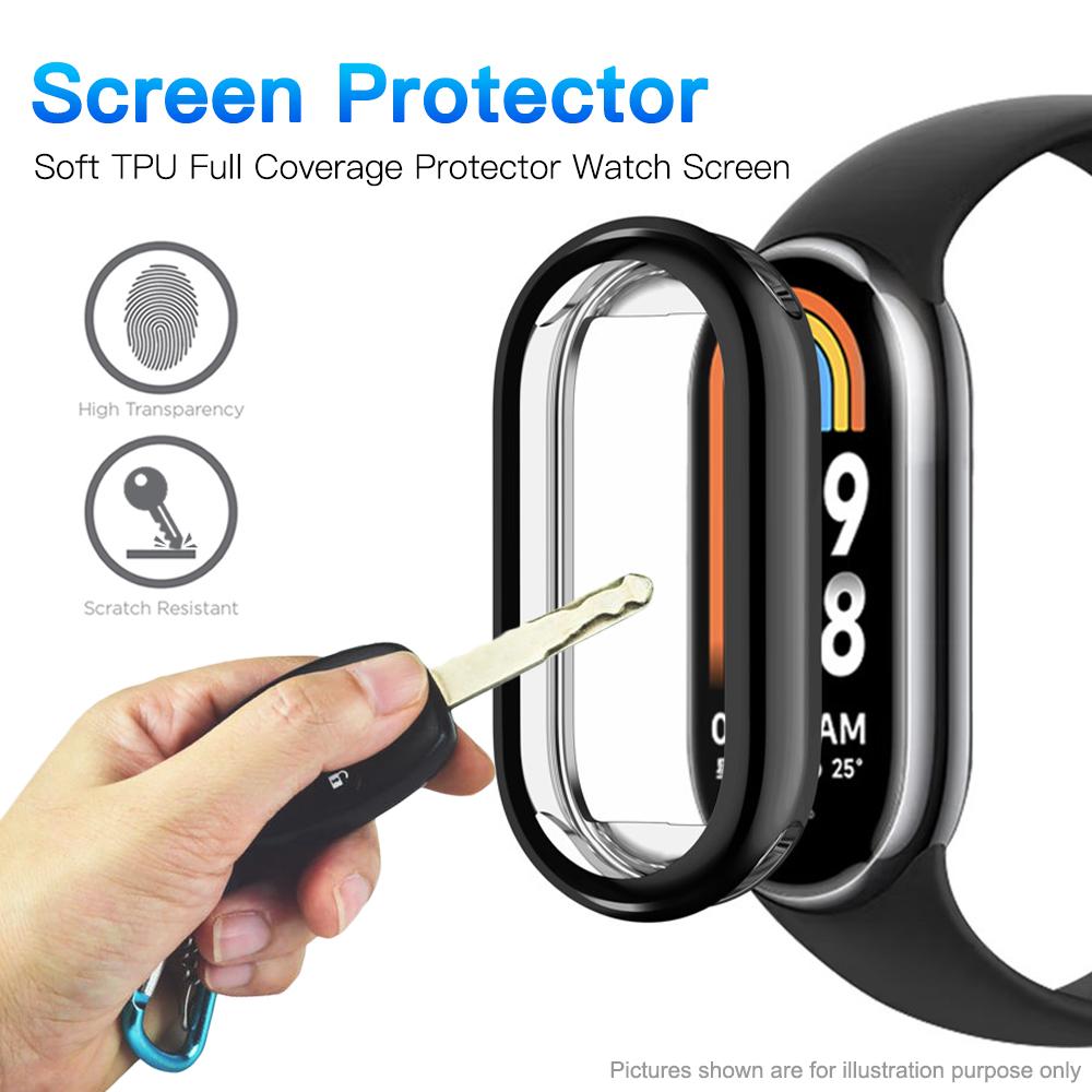 Capa para Xiaomi Mi Band 9 Capa Protetora de Tela TPU Macio Cobertura Protetora Total Acessórios para MiBand 9 Capa