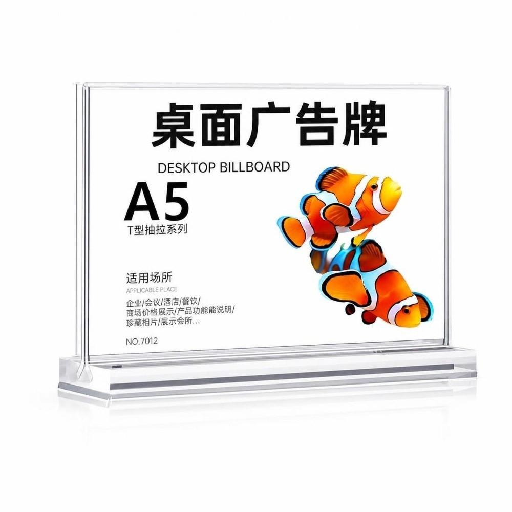 Durable A4/A5/A6 Desk Display Stand Acrylic Transparent Menu Stand Holder Double Side Clear Price Label Display Rack Hotel