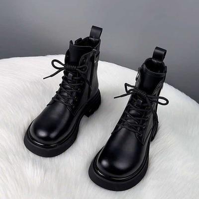 Thick Soled Short Boots for Women New Autumn and Winter Round Toe Single Boots with Plush and Thickened Short Boots