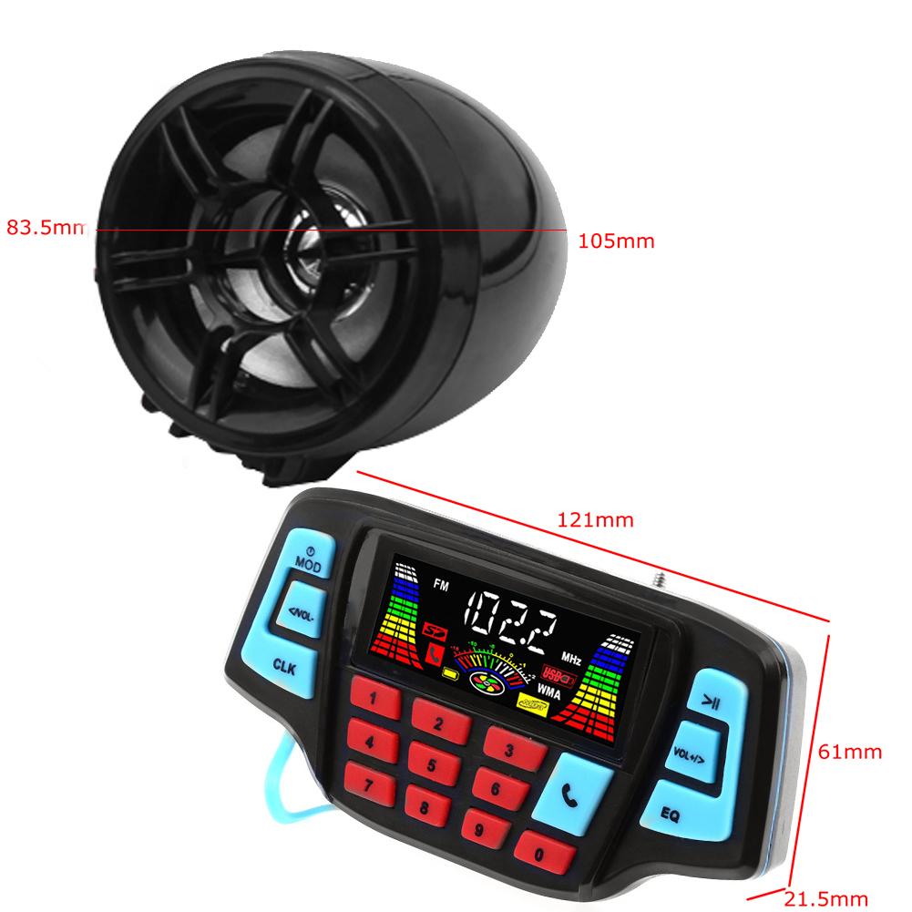 Waterproof Motorcycle Audio System USB TF Bluetooth-compatible FM Radio MP3 Spea China Mainland