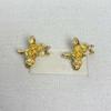 1 pair Zinc Zinc Alloy Enamel Iris Earrings Luxury Metal Flower Ear Studs Golden and Silver Earrings  Holiday