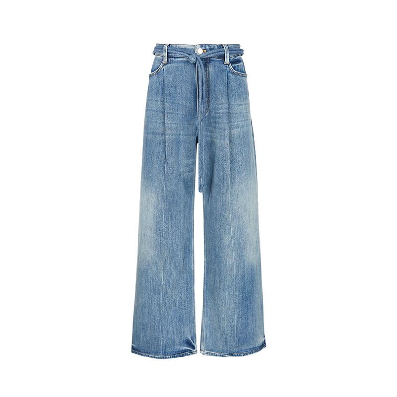 LESS 2025 Winter Relaxed Wide-Leg Denim Trousers