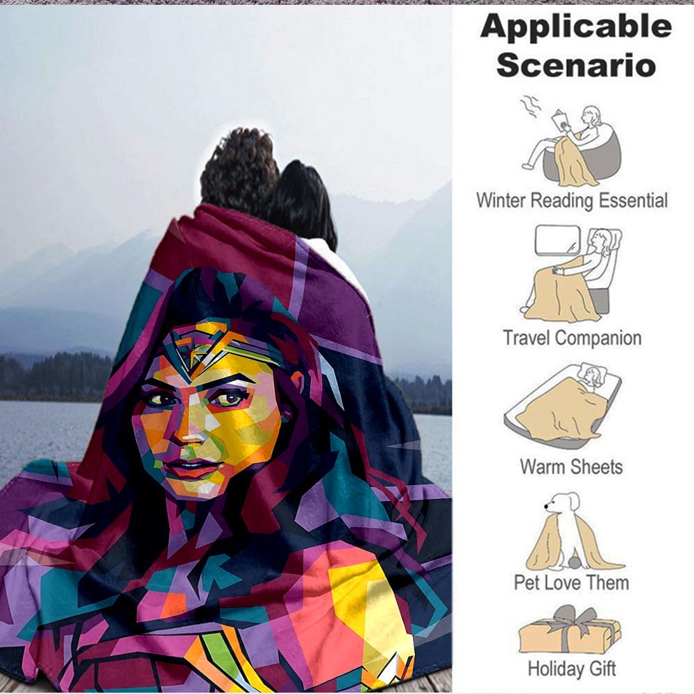 1ks Flanelová deka Wonder Woman Měkká, teplá a útulná na pohovku, postel, do kanceláře a na cesty Všestranný dárek pro každé roční období, Vánoční dárek