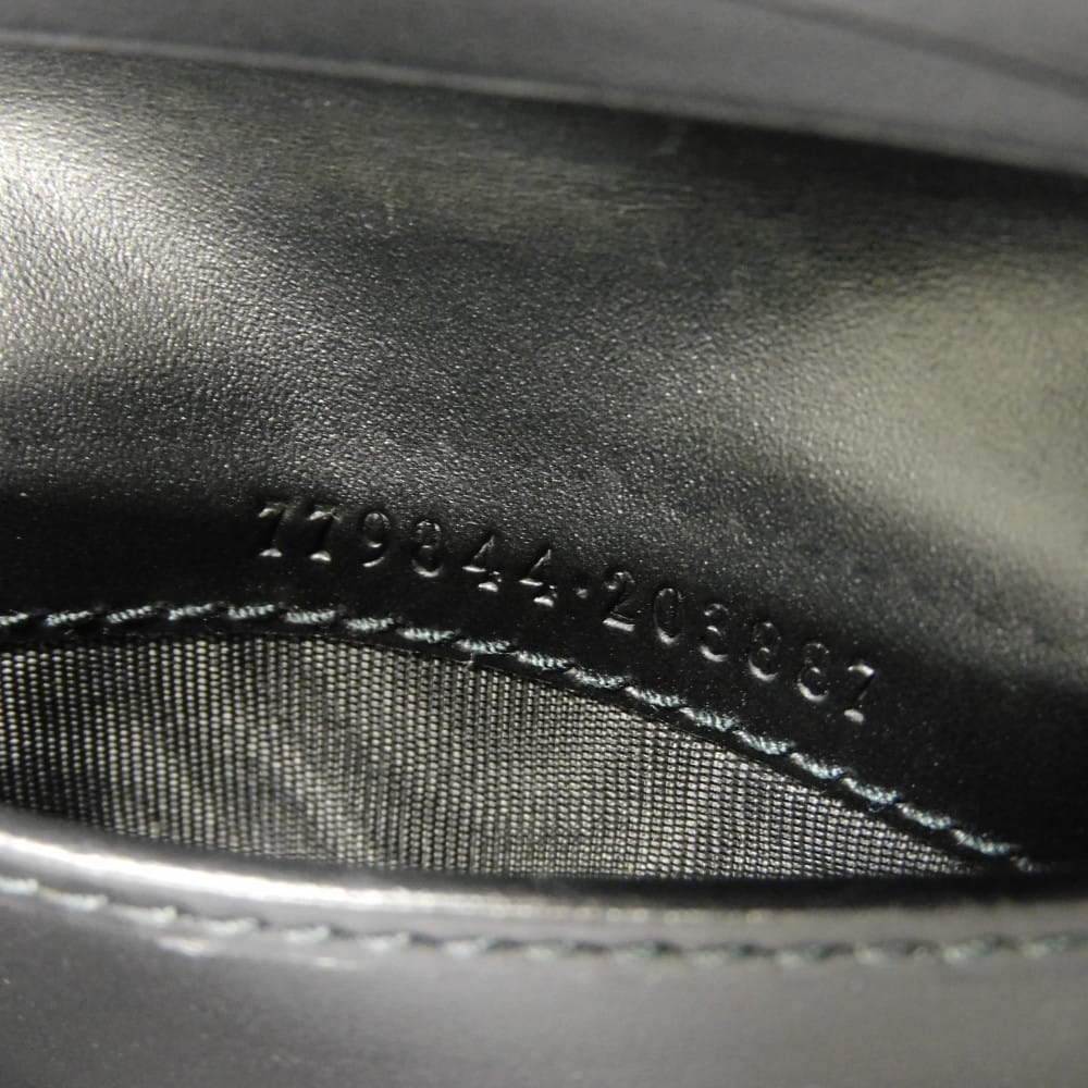 Used 9539 Guccissima Card Holder 779844 CWC1N 4009 7946 Bifold Flap Gusset Compartment with GG Embossing Black Men's