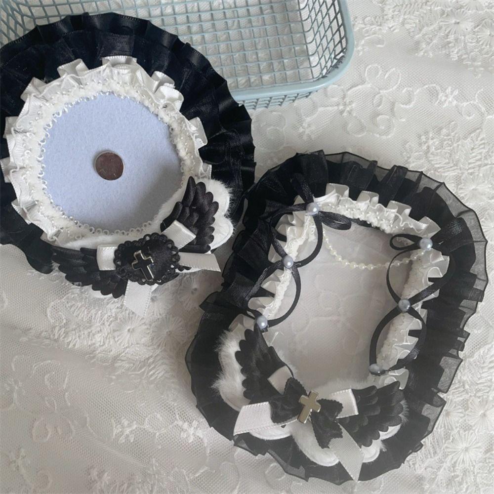 New Lace Trim Badge Holder Angel Wings Finished Product Badge Ita Bag Cross Accessories Handmade Badge Tray