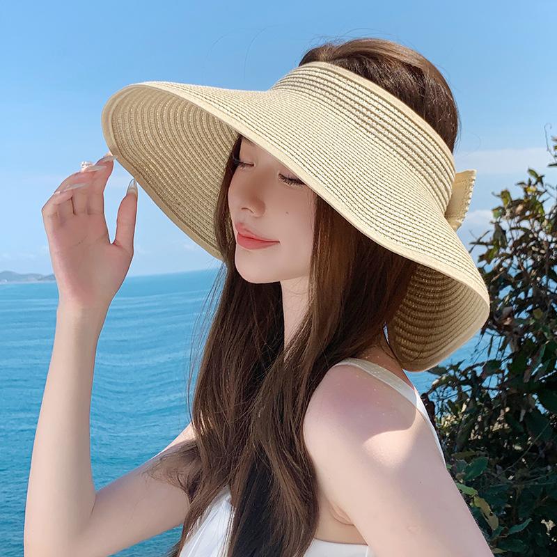 8522 Summer Straw Hat Children's Eaves Foldable Empty Top Sun Hat Outdoor Beach Fashion Sun Hat