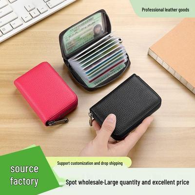 Porte-cartes grande capacité pour femmes et hommes avec plusieurs fentes pour cartes, fente pour permis de conduire et fente pour pièce d'identité - Compact et élégant.