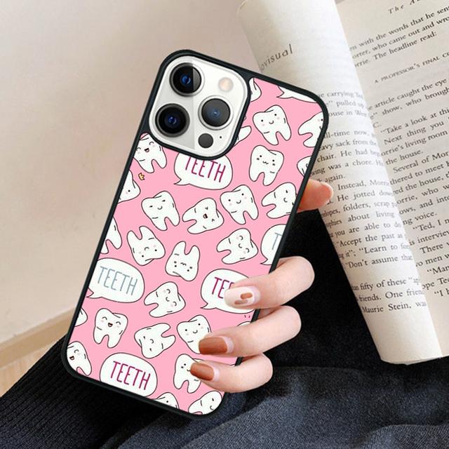 Anatomy Dental Crowned Tooth Crown Phone Case Back Cover for iPhone 17 Air 16 15 14 13 11 12 Pro Max Plus