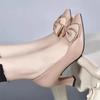 Women Fashion Sweet Light Weight Bow Tie Spring Slip On Stiletto Heel Shoes for Office Lady Elegant Black Pumps Ab535