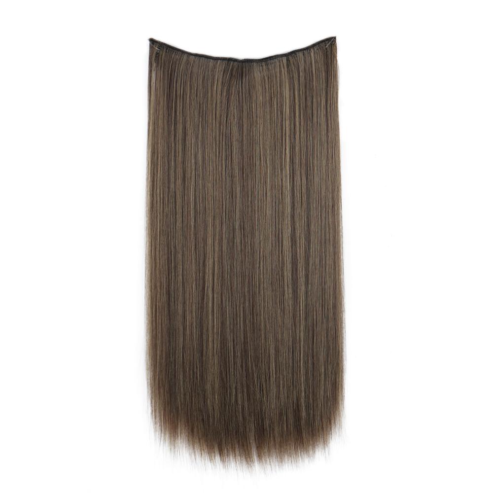 MISS WIG Women Long Straight Invisible Hair Extensions Synthetic Fiber Natural Hairpiece Fish Line Daily Wear Cosplay Hair