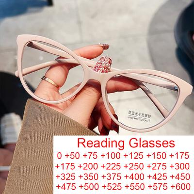 Modische Cat-Eye-Computerbrille für Damen und Herren, Blaulichtfilter, TR90 Ultraleicht, Rosa Brille
