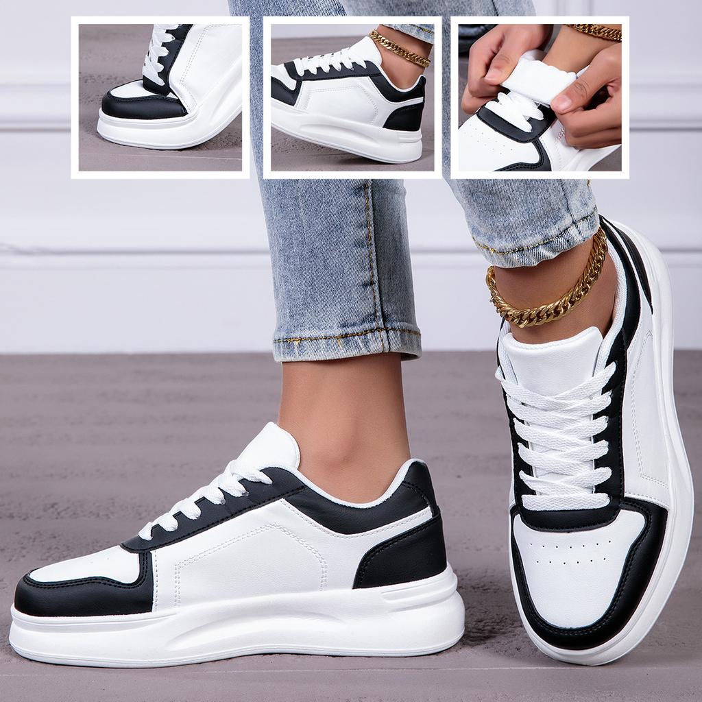 Large size spring autumn leather surface new casual sports shoes youth casual board shoes