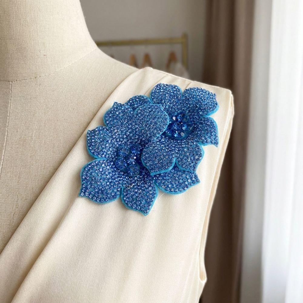 Sparkling Flower Brooch Fabrics DIY Craft Sewing Supplies Rose Brooch Fabrics  Shoe Decoration