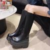 Big-headed Spice Girl Knight Boots Tall Boots Thick-soled Goth Small Height Boots y2k2025 Autumn New