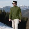 Autumn and Winter Men's New Square Grid Men's Stand Up Collar Single Breasted Casual Long Sleeved Sweatshirt