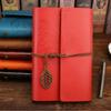 Korean Retro A5 Ring Binder Imitation Leather Notebook Journal with Autumn Leaves Design A6 Ring Binder