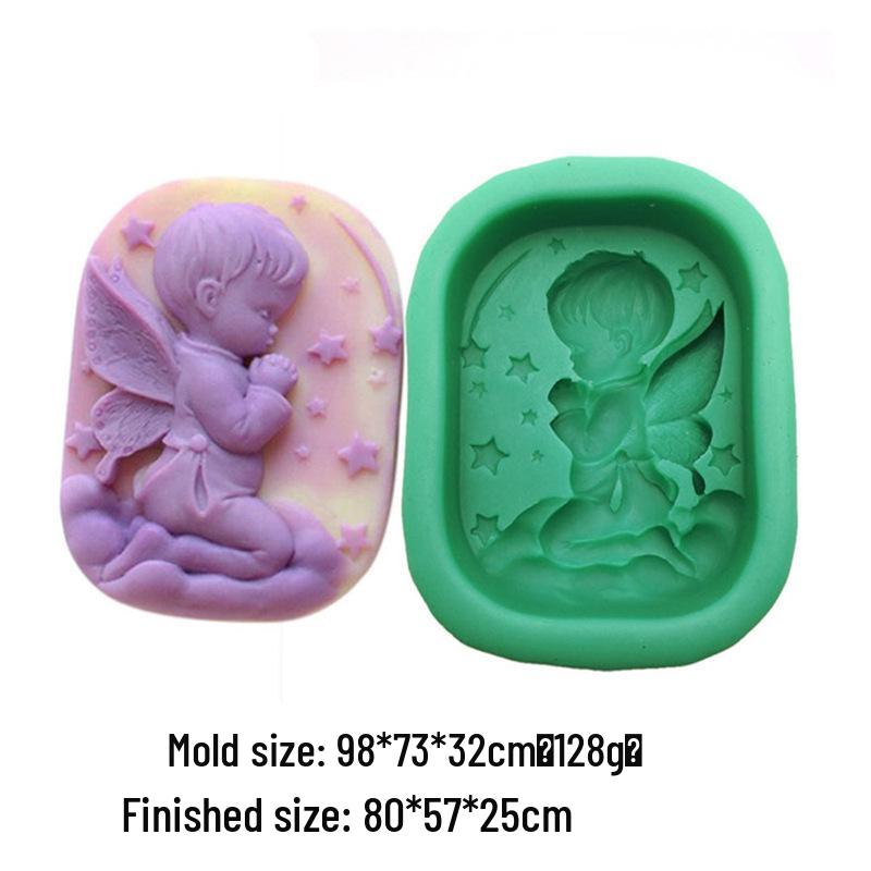 Retro Praying Angel Garden Fairy Silicone Mold for Soap, Candle, or Plaster Epoxy