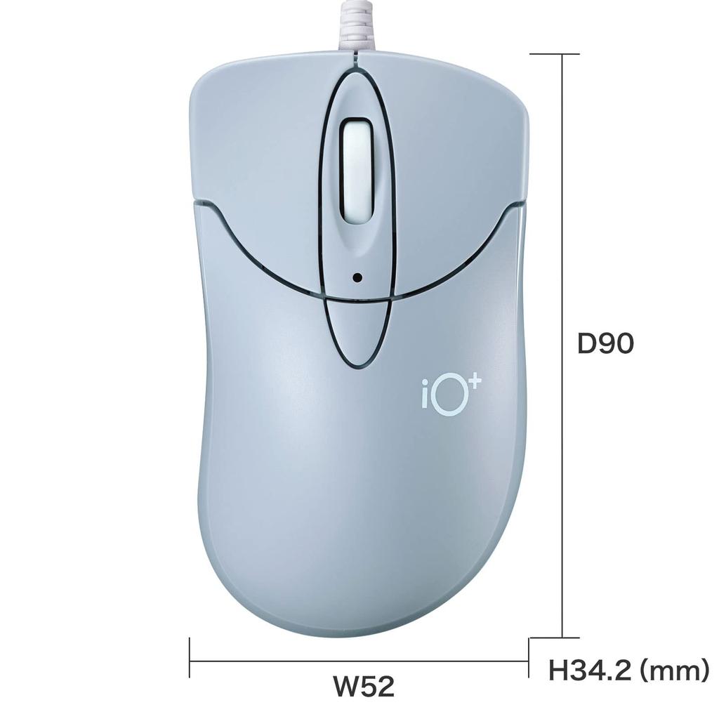 Sanwa Supply Wired 3 Blue Sky Mouse, Quiet, Buttons, LED, Compact, "IO Plus" Series, Blue, MA-IPYBS301BL