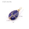 Natural Stone Agate Water Drop Tree of Life Pendant Necklace N781
