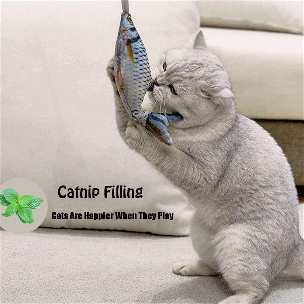 

Interactive Chewing Kitten Mint Artificial Fish Manual Press Pet Cat Toys Catnip