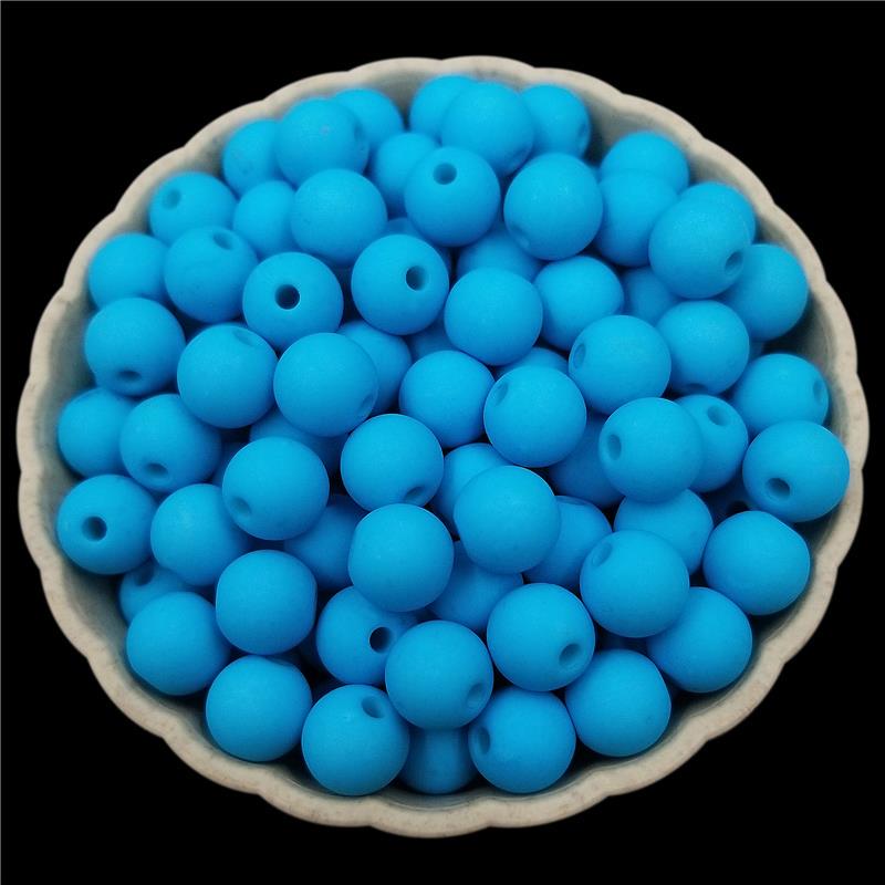 100 Stück 8 mm DIY-Perlen, einfarbig, große Acryl-Mattperlen, Farbe, mehrfarbig, Acryl, matte Perlen, lose Perlen, Sammelalbum, Dekoration, Basteln, Basteln