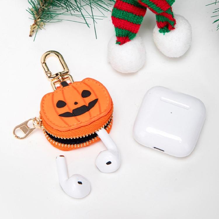 Small Coin Purse Keychain for Women Pumpkin Spiders Web Coin Pouch with Keychain Bag Charms Accessories Gift for Womens