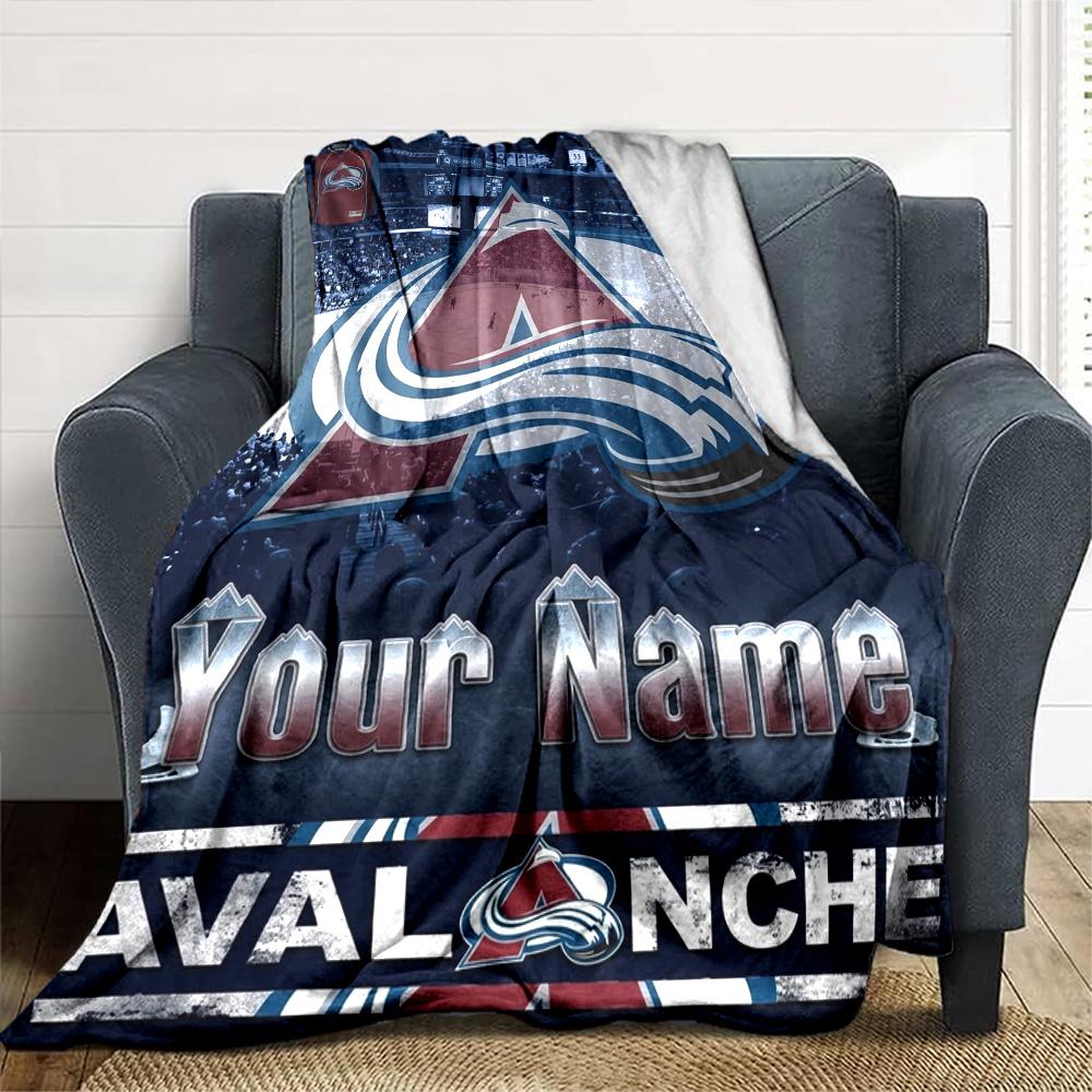 Nome Personalizzato Stampa Colorado Avalanche Coperta di Flanella Alta Qualità Calda Confortevole Coperta per Tutte le Stagioni Perfetta per Regali Decorazione per la Casa