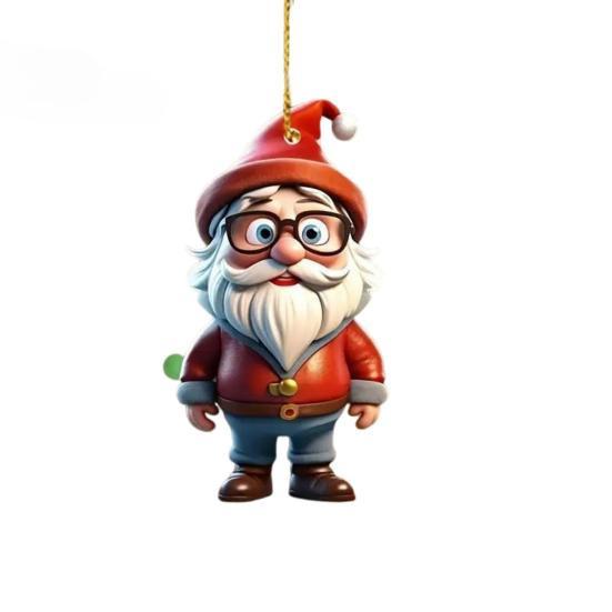 Christmas Ornaments Cartoon Snowman/Santa Xmas Tree Hanging Decoration Holiday Acrylic Decor for Christmas Valentine's Day Winter Party Supplies