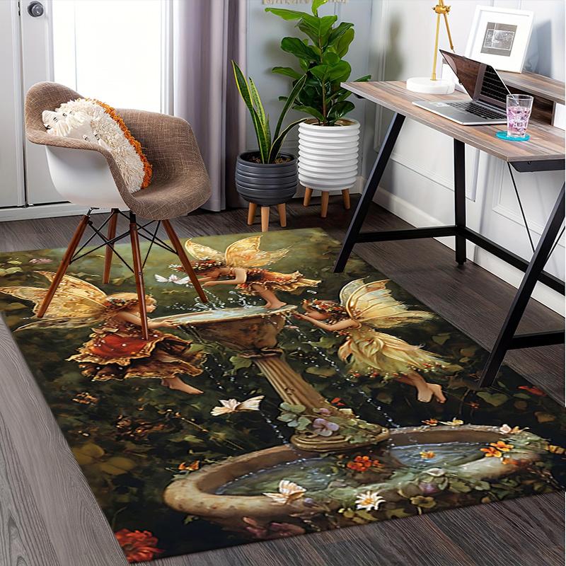 Fairy Garden Chair Mat Office Carpet, Oversized Rug for Home Decor, Sofa Mat, Desk Pad Gift, Suitable for Bedroom, Living Room, Various Rooms