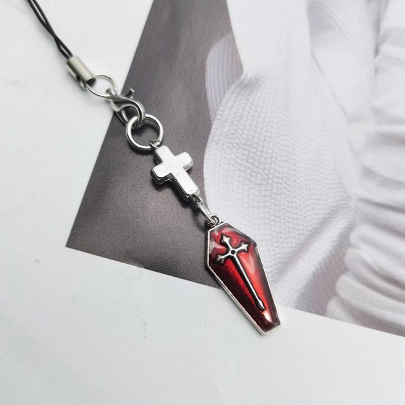 Cross Coffin Phone Chains Women Chain Cellphone Pendant Phone Chains Anti-Lost Lanyard Phone Jewelry for Women Girls