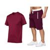 2024 Summer Men's Solid Short Sleeve T-shirt & Shorts Set