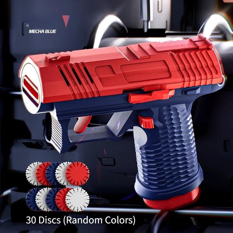 Safe Kids Flying Saucer Toy Foam Disc Launcher Gun for Outdoor Lawn Sports Interactive Plastic Toy Gun Boys Birthday Gifts