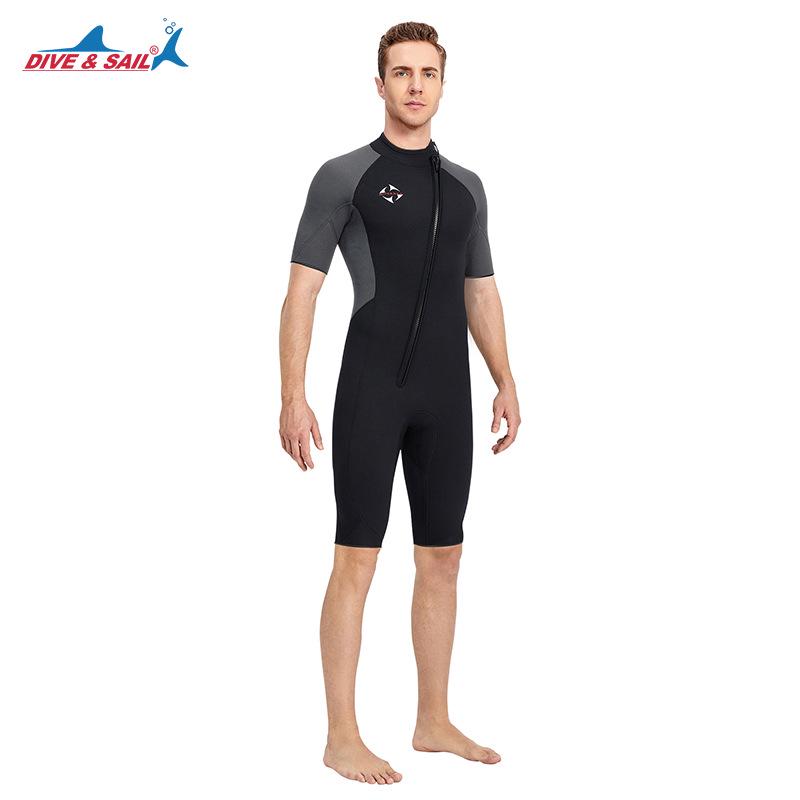 DIVE&SAIL 3MM Men's Short Sleeve Wetsuit for Diving, Snorkeling, Surfing & Swimming