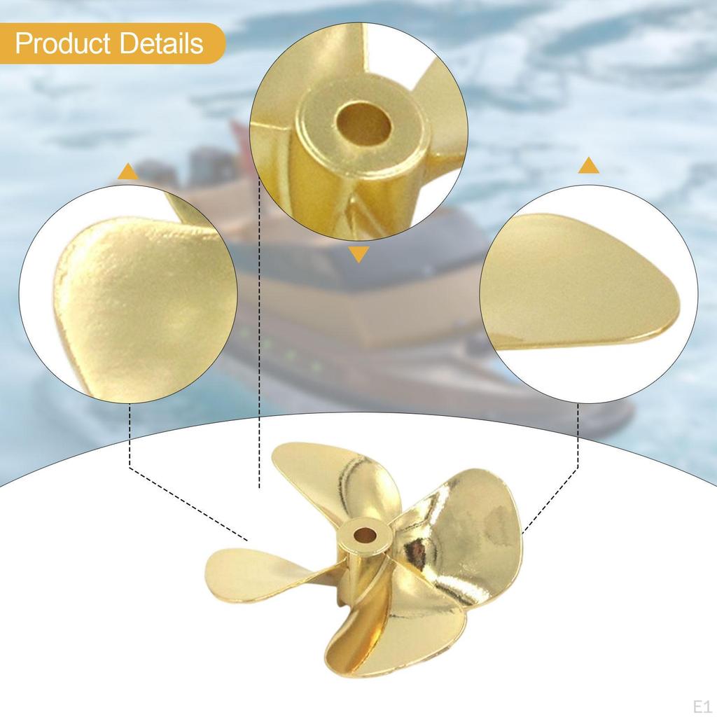 Metal RC Boat Propeller 4 Zinc Alloy 4mm for Model Repair Replace