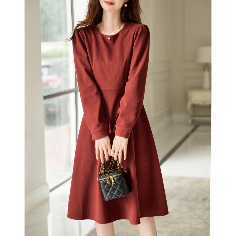 Demana Elegant Collection Round Neck A-Line Knit Midi Dress