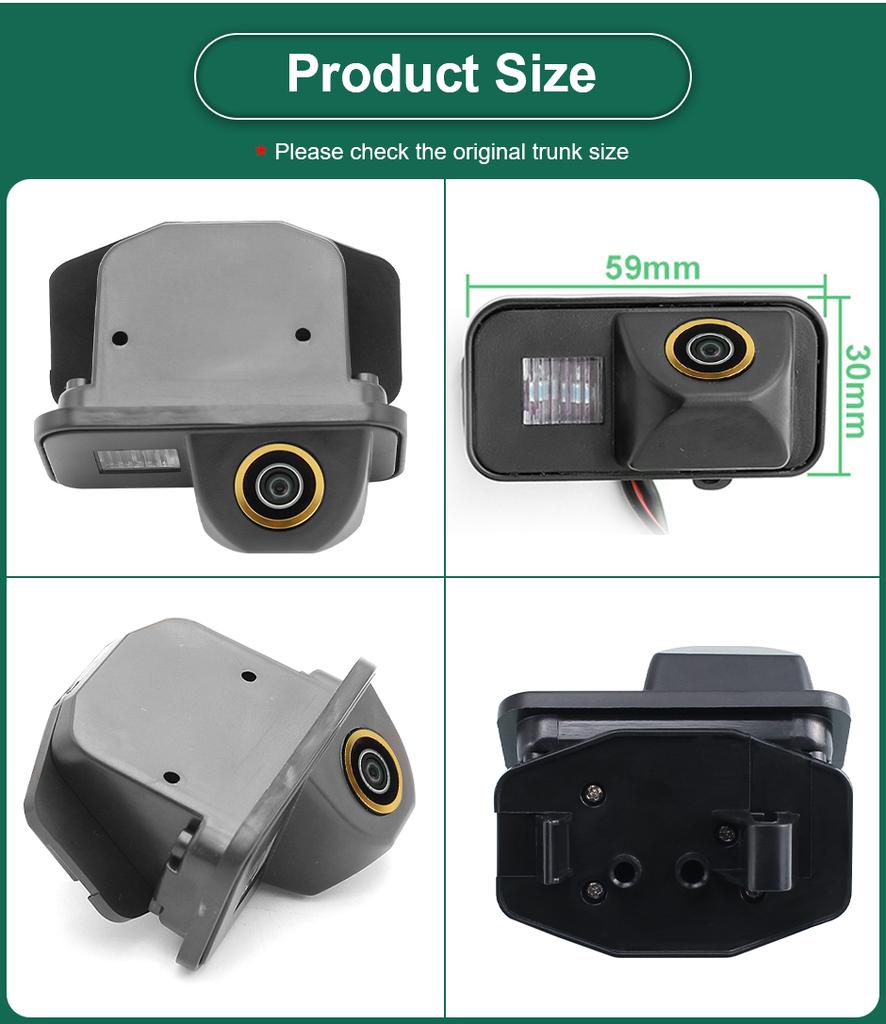 HD AHD 1920x1080P 1000TVL Waterproof Vehicle Plate Reverse Backup Camera For Toyota Corolla Auris Avensis T25 T27 2011-2013