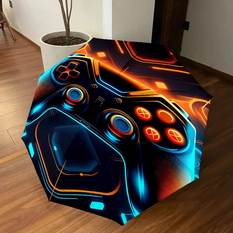 1PC Gamepad Umbrella-8-Rib Reinforced, Automatic Open, Lightweight & Durable, Fashion Accessory for Outdoor, J0326