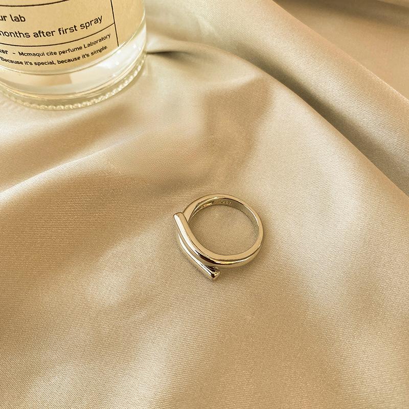 

Classic Simple Stainless Steel Line Double Layer Couple Rings for Men Women Temperament Trendy Hip Hop Finger Jewelry Accessory resizable срібний