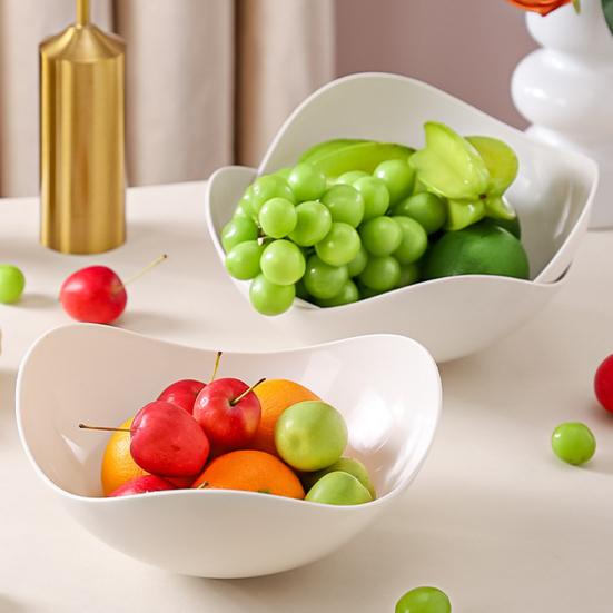 Plastic Salad Bowl Fruit Basket Large Capacity Serving Tray for Snacks Candy Nut Multipurpose Storage Basket for Living Room Kitchen Party