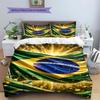 Brazil National Football Team Pattern Bedding,Quilt Set Quilt Cover Pillowcase Home Birthday Gift(1 * duvet cover + 2 * pillowcase, without core)