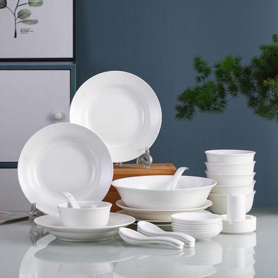 Jingdezhen Pure White Ceramic Dinnerware Set