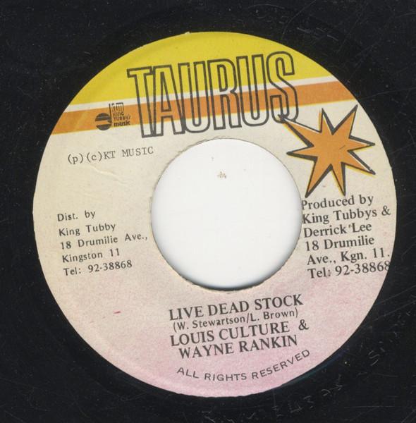 

7inch Record LOUIE CULTURE WAYNE RANKS Live Dead Stock NONE Taurus Jamaica Reggae Ska Dub Used