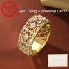 New Light Luxury Women's s925Silver Woven Pattern Plating18k Gold Hollow Ring Vintage Palace-Style Patterned Ring Suitable for Birthday Parties