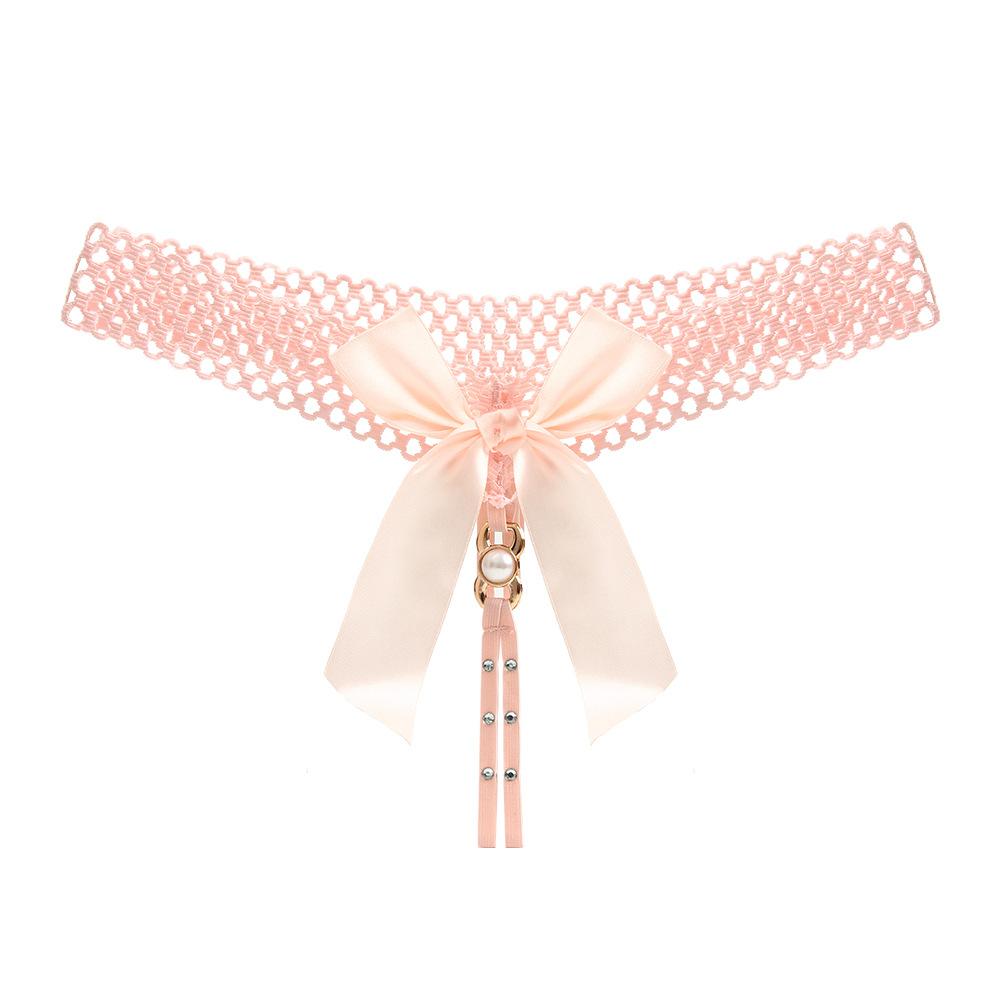 Sexy Lace Thong Women Butterfly Low Waist Panties G Strings Transparent Mesh Briefs Adjustable Waist Panties Culotte Femme