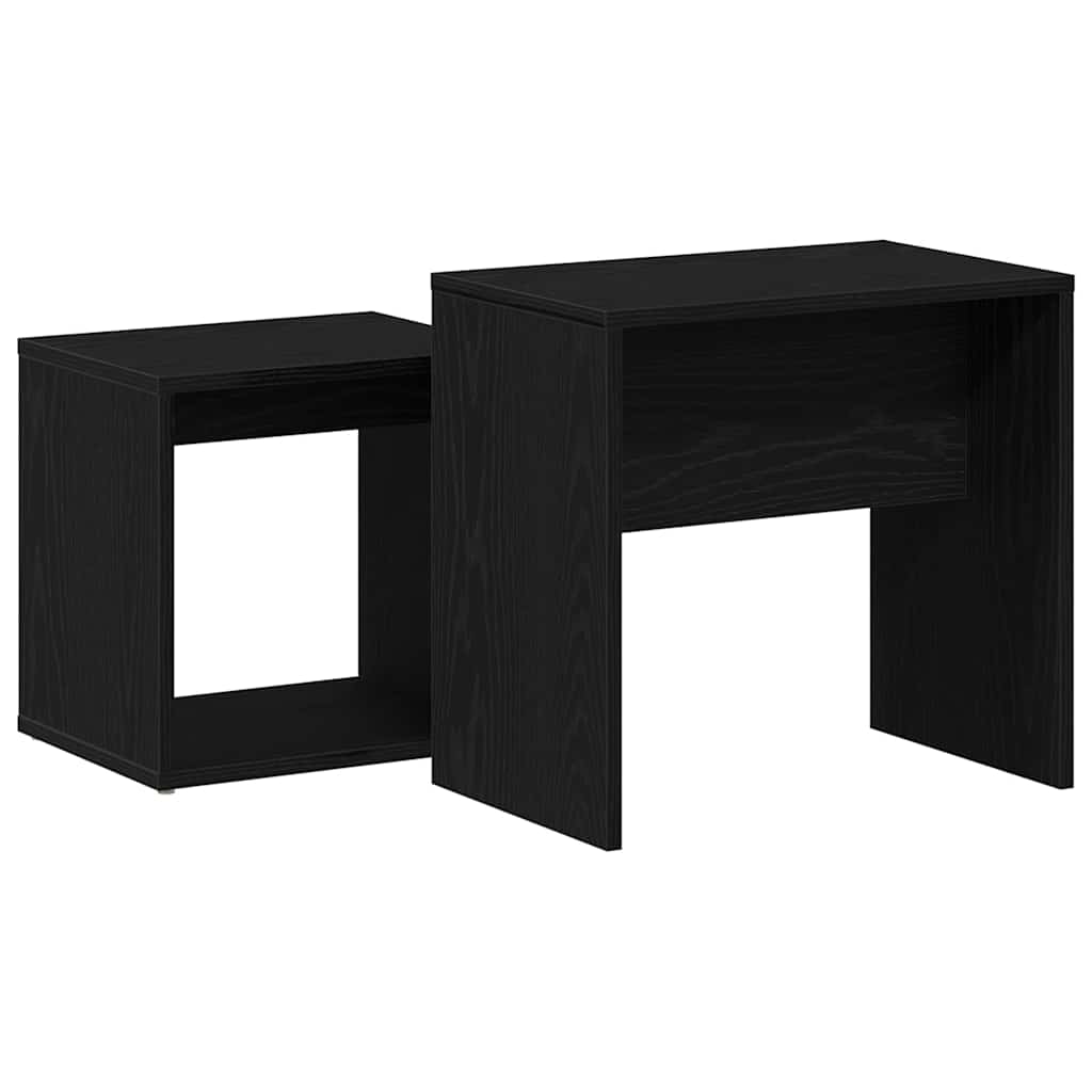 Coffee Tables 2 Pcs Black Oak Effect Particleboard