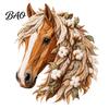 Artistic Fabric Applique Set Floral Horse Patchwork Kit, DIY Diy Kit Sewing for Adults, Handmade Wall Decor Decorative Collage
