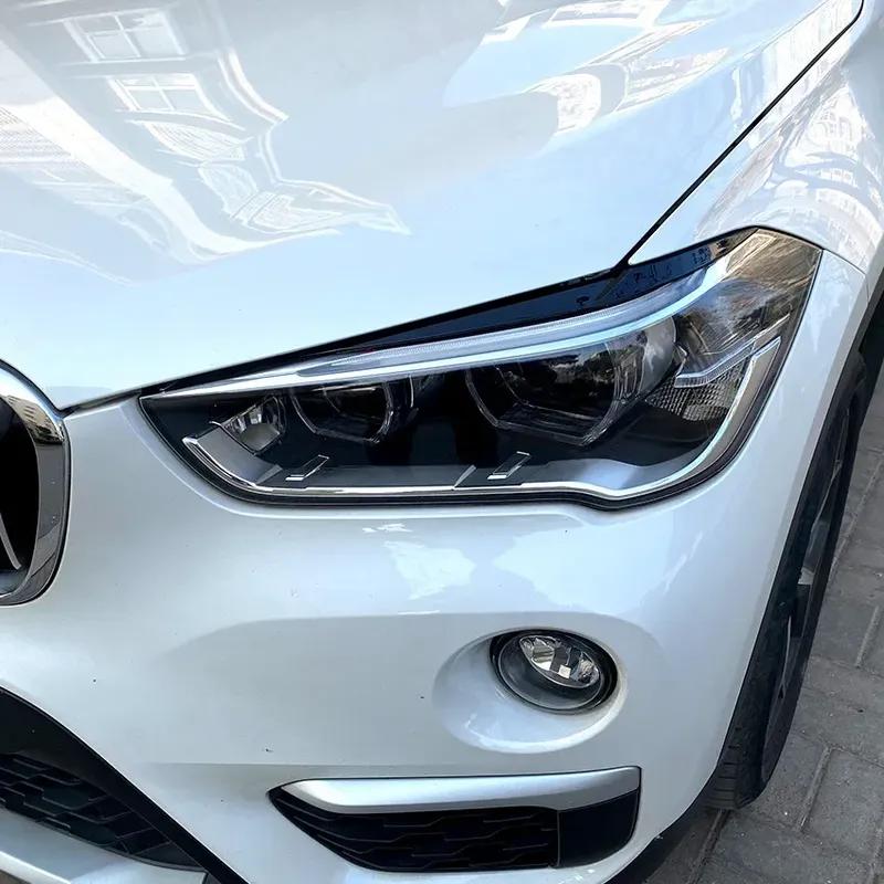 For BMW X1 F48 F49 2015+ ABS Car Front Headlight Eyelids Head Light Lamp Eyebrow Cover Trim Headlight Eyebrow