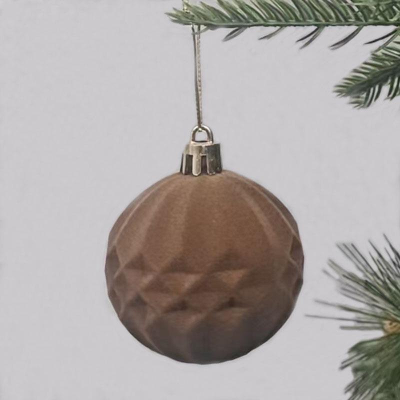 Cross-border Flocking Red Christmas Pumpkin-Shaped Ornaments - Irregular Plastic Tree Decorations