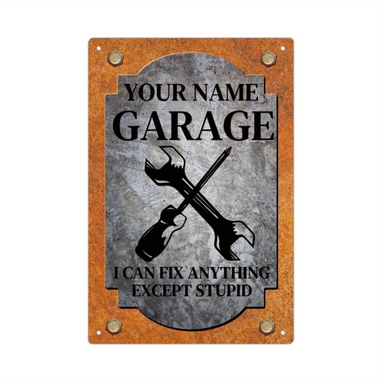 1pc Personalized Custom Name Metal Sign Garage Wall Decor for Dad Grandpa белый